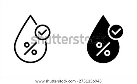 pH neutral balance icon set, Neutral balance skin. Drop line icon set, vector illustration on white background