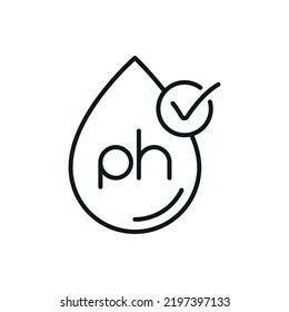 pH neutral balance vector icon - Editable stroke