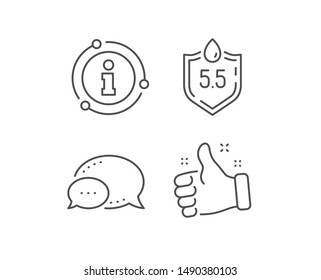Ph neutral line icon. Chat bubble, info sign elements. Clinically tested sign. Water drop symbol. Linear ph neutral outline icon. Information bubble. Vector
