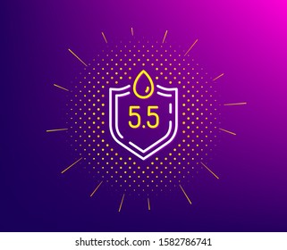 Ph neutral line icon. Halftone pattern. Clinically tested sign. Water drop symbol. Gradient background. Ph neutral line icon. Yellow halftone pattern. Vector