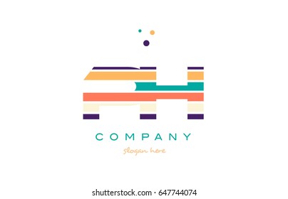 ph p h alphabet letter logo colors colorful line stripe font creative text dots company vector icon design template