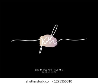 PH P H Initial handwriting logo template