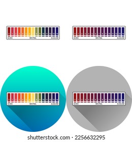 pH Range Scale Acid-Alkaline Balance Laboratory Equipment Icon, Set of Flat Long Shadow, Color Logo Icon Symbol Isolated on White Background for Science Medical