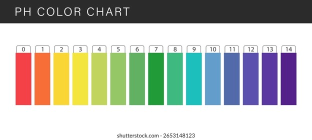 PH Scale. Acidic and alkaline measure. Scale indicator for litmus paper test. Vector illustration isolated on white background.