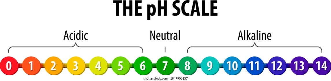 Das pH-Skale-Diagramm auf weißem Hintergrund