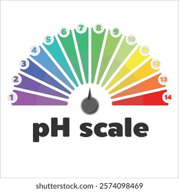 PH Scale Gaugem, vector graphic.
