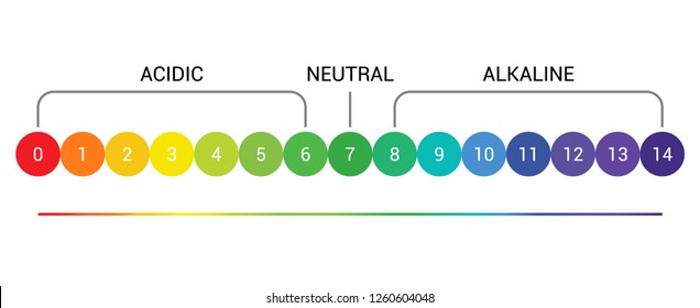 pH scale indicator chart diagram acidic alkaline measure. pH analysis vector chemical scale value test.