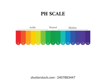 Ph scale vector graphic, Ph scale chart indicator diagram value, alkaline, neutral, acidic solution