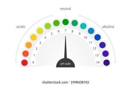 pH scale vector indicator chart diagram acidic alkaline measure isolated on white background illustration. Infographic acid-base balance 10 eps