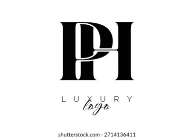 Letra Serif PH Monogram Tipografia Logotipo para identidade de marca premium elegante