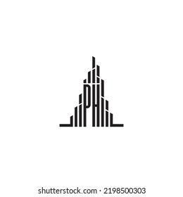 PH skyscraper initial logo concept in high quality professional design that will print well across any print media