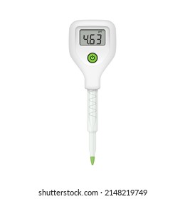 pH tester for milk. Device for analyzing the quality of liquid. Vector illustration.