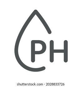 pH Value icon. Neutral balance infographic. Water drop symbol