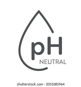 pH Value icon. Neutral balance infographic. Water drop symbol