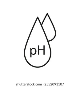 PH value icon Simple thin line flat symbol