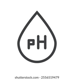 pH water drop icon Vector logo outline