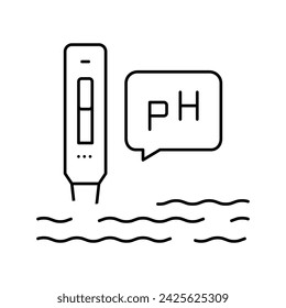 ph water line icon vector. ph water sign. isolated contour symbol black illustration