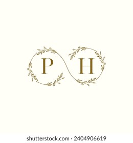 PH wedding infinity in elegant monogram with high quality professional design that will print well