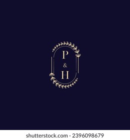 PH wedding initial logo in high quality professional design that will print well across any print media