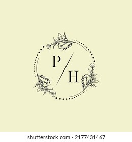 PH wedding initial logo letters in high quality professional design that will print well across any print media