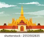 Pha That Luang Vientiane, Laos - Stock Illustration as EPS 10 File