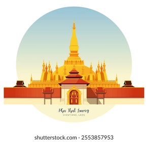 Pha That Luang Vientiane, Laos - Stock Illustration as EPS 10 File