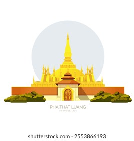 Pha That Luang Vientiane, Laos - Stock Illustration as EPS 10 File