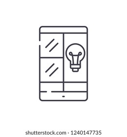 Phablet idea line icon concept. Phablet idea vector linear illustration, symbol, sign