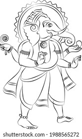 Phad is Indian folk art. The paintings made for storytelling, paintings narrated stories of local deities and rulers. This story is about Lord Ganesha, for textile printing, logo, wallpaper