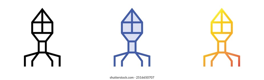 phage icon. Linear, Blue Fill and Gradient Style Design Isolated On White Background