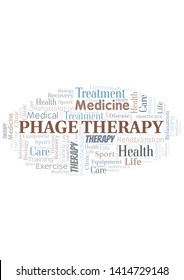 Phage Therapy Word Cloud. Wordcloud Made With Text Only.