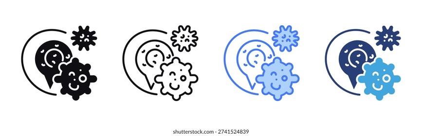 Phagocyte Action icon sheet multiple style collection