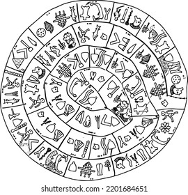 Der Phaistos Disk Side B Vektor für Ihr Design oder Logo