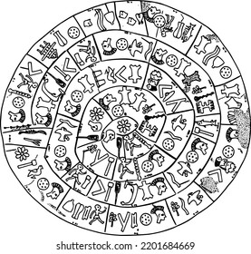 The Phaistos Disc side A vector for your design or logo