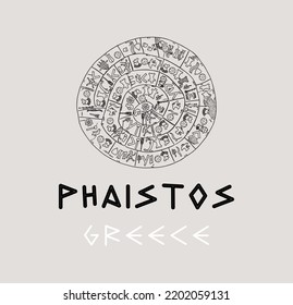 Phaistos Disk Greece Vektorsymbol für Ihr Design oder Logo