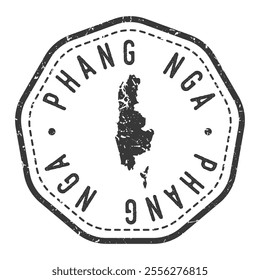 Phang Nga, Thailand Map Stamp Retro Postmark. Silhouette Postal Passport. Seal Round Vector Icon. Badge Vintage Postage Design.