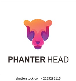 phanter head logo colorfull ilustration