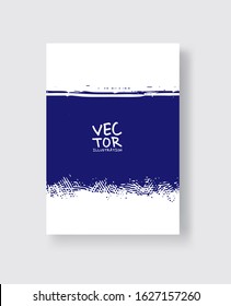 Phantom Blue ink brush stroke on white background. Minimalistic style. Vector illustration of grunge element stains.Vector brushes illustration.