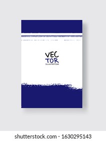 Phantom Blue ink brush stroke on white background. Minimalistic style. Vector illustration of grunge element stains.Vector brushes illustration.
