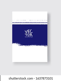 Phantom Blue ink brush stroke on white background. Minimalistic style. Vector illustration of grunge element stains.Vector brushes illustration.