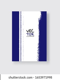 Phantom Blue ink brush stroke on white background. Minimalistic style. Vector illustration of grunge element stains.Vector brushes illustration.