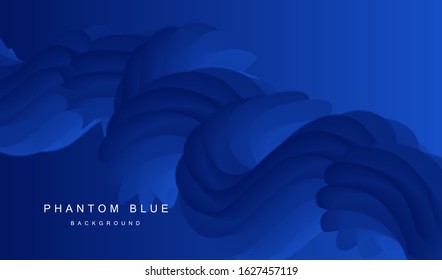 Phantom Blue trendy color. Fluid wave abstract background. Modern gradient for layout, banner, poster, flyer, card design. Vector eps10.