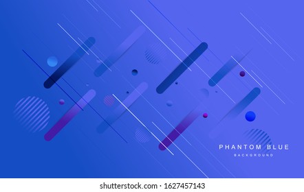 Phantom Blue trendy color. Geometric abstract background. Modern deep gradient for layout, banner, poster, flyer, card design. Vector eps10.