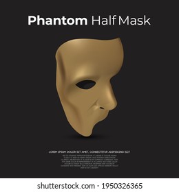 Phantom half mask logo design vector and icon illustration inspiration. Carnival and helloween costume