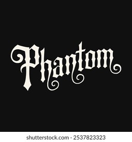 Phantom Halloween text Typography Scarry Horror vector transparent background