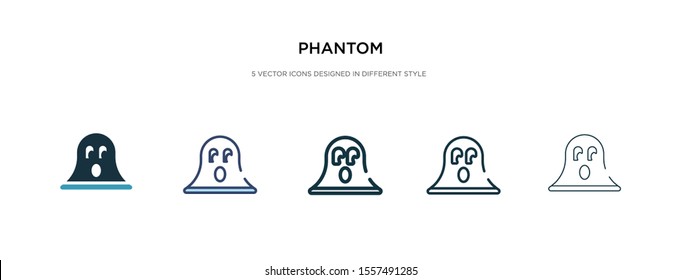 phantom icon in different style vector illustration  two colored   black phantom vector icons designed in filled  outline  line   stroke style can be used for web  mobile  ui