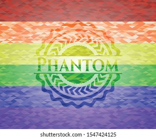 Phantom lgbt colors emblem. Vector Illustration. Mosaic.