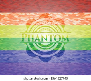 Phantom lgbt colors emblem. Vector Illustration. Mosaic.