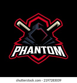 Phantom logo illustration sport and e sport mascot logo, vector animal sports team logo