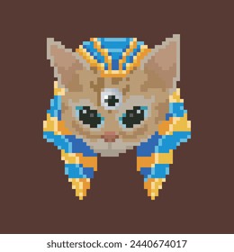 Pharaoh cat, pixel art meme